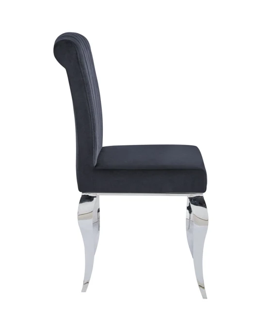 Krzesło tapicerowane KING K8-FX czarny velvet / nogi chrom