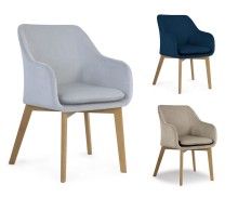 krzesło kubełkowe tapicerowane Huan na drewnianej nodze wybór tkanin i kolorów.jpg