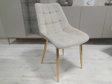 J262 beżowe złote nogi krzesło tapicerowane velvet