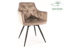 KRZESŁO OBROTOWE MANGO VELVET STELAŻ CZARNY/BLUVEL C.BEŻ 40