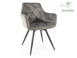 KRZESŁO OBROTOWE MANGO VELVET STELAŻ CZARNY/BLUVEL SZARY 14