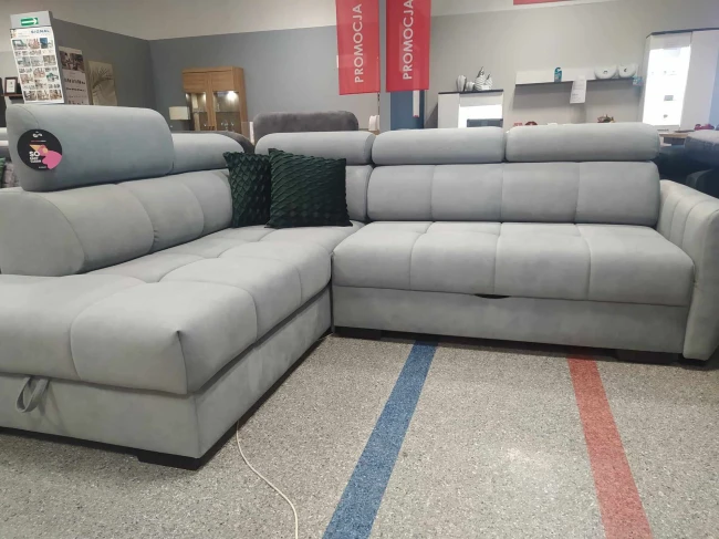 DAYTONA wygodny narożnik z regulowanymi zagłówkami i funkcją spania do salonu Comforteo