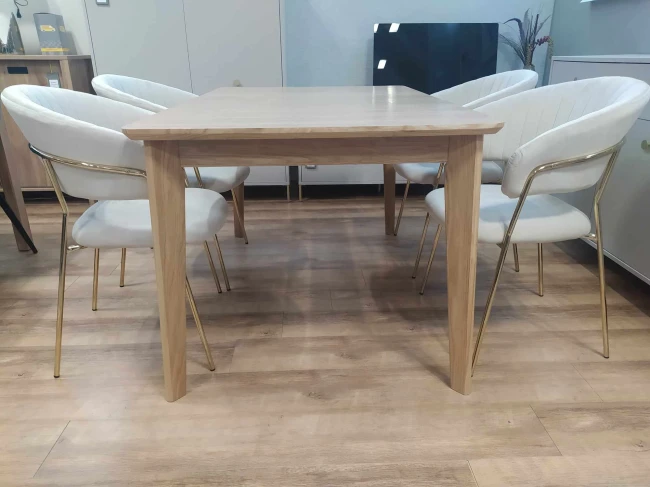 Krzesło tapicerowane K4-FX GLAM velvet beżowe / złote nogi