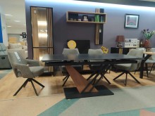 STÓŁ GENESIS CZARNY / CZARNY/JESION 180(240)X90