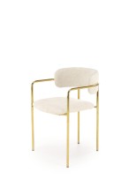 k537 krzesło glamour kremowe / złoty stelaż