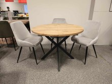 STÓŁ OKRĄGŁY ROZKŁADANY GASTON DĄB ARTISAN/CZARNY 100(135)X100