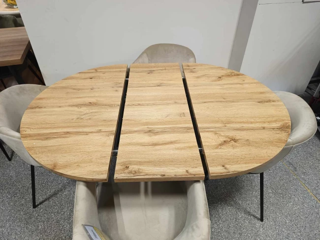 STÓŁ OKRĄGŁY ROZKŁADANY GASTON DĄB ARTISAN/CZARNY 100(135)X100