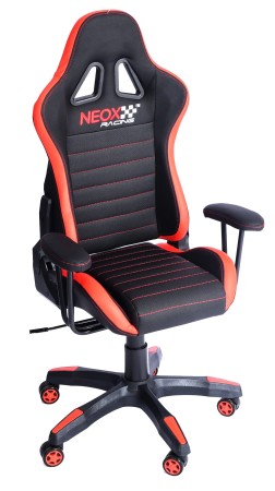 Fotel gamingowy JUNIOR KIDS HU.176 czarno-czerwony idealny dla dziecka