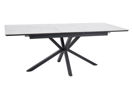 STÓŁ ROZKŁADANY LOGAN CERAMIC BIAŁY/CZARNY MAT 160(200)X90