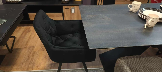 KRZESŁO OBROTOWE MANGO VELVET STELAŻ CZARNY/BLUVEL CZARNY 19
