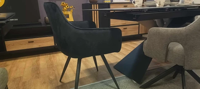 KRZESŁO OBROTOWE MANGO VELVET STELAŻ CZARNY/BLUVEL CZARNY 19