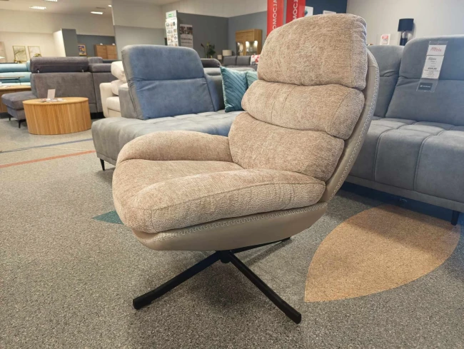 FOTEL GISELLE RÓŻ ANTYCZNY TAP.236/BEŻ SKÓRA SYNTETYCZA TAP.237