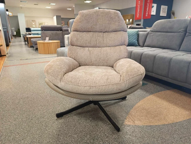 FOTEL GISELLE RÓŻ ANTYCZNY TAP.236/BEŻ SKÓRA SYNTETYCZA TAP.237