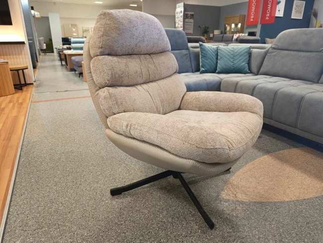 FOTEL GISELLE RÓŻ ANTYCZNY TAP.236/BEŻ SKÓRA SYNTETYCZA TAP.237