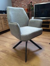 KRZESŁO OBROTOWE HUGO BREGO CZARNY STELAŻ / J.BEŻ 31