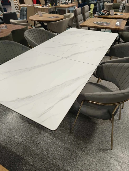 STÓŁ ROZKŁADANY LOGAN CERAMIC BIAŁY/CZARNY MAT 160(200)X90