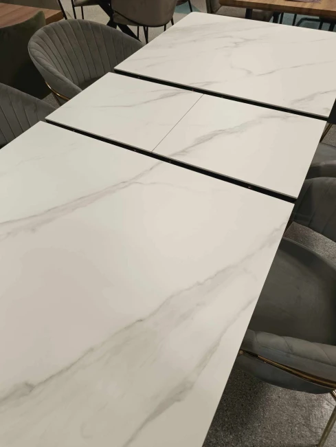 STÓŁ ROZKŁADANY LOGAN CERAMIC BIAŁY/CZARNY MAT 160(200)X90