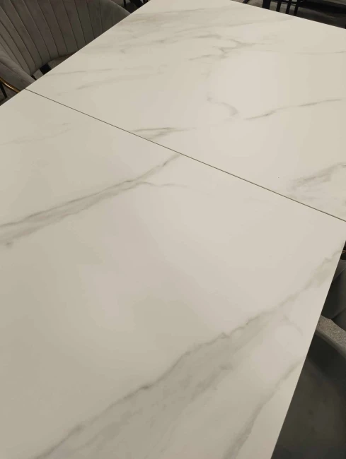 STÓŁ ROZKŁADANY LOGAN CERAMIC BIAŁY/CZARNY MAT 160(200)X90