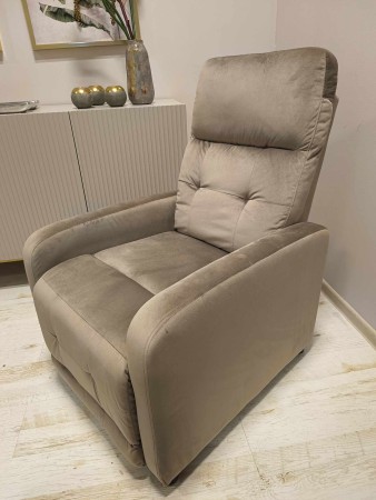 FOTEL ROZKŁADANY OTUS VELVET CIEMNY BEŻ BLUVEL 40