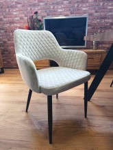 Krzesło tapicerowane velvet K3-FX (B) beżowe / czarne nogi  Furnitex