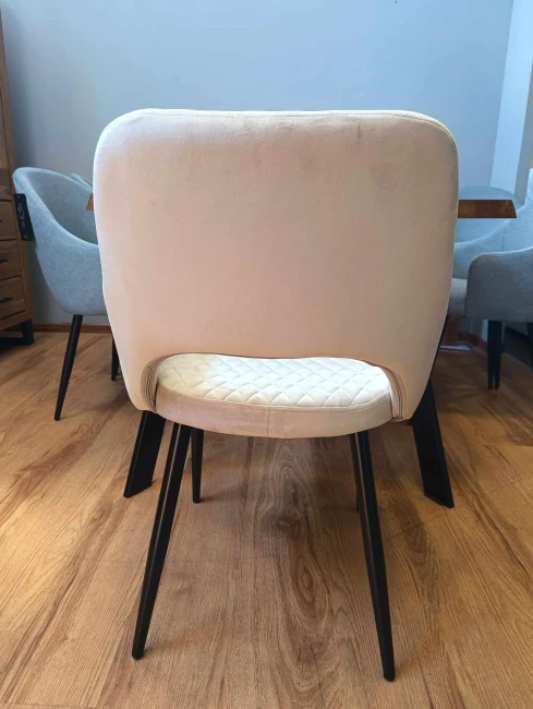 Krzesło tapicerowane velvet K3-FX (B) beżowe / czarne nogi