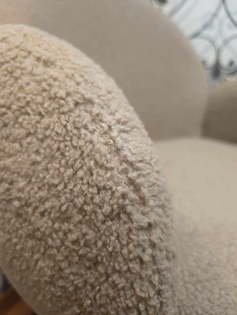 K498 obrotowe krzesło do jadalni cappuccino Halmar tkanina boucle