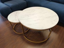 ŁAWA DION BIAŁY EFEKT MARMURU/ZŁOTY (ZESTAW)