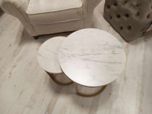 ŁAWA HOLA BIAŁY EFEKT MARMURU/ZŁOTY (ZESTAW)