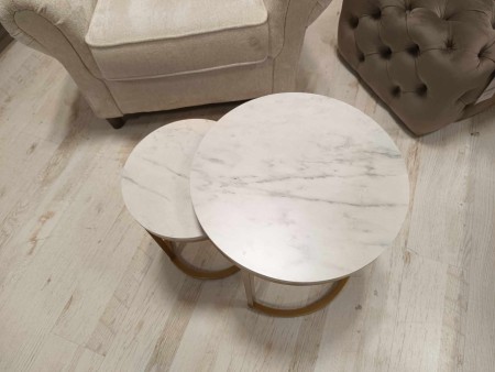 ŁAWA HOLA BIAŁY EFEKT MARMURU/ZŁOTY (ZESTAW)