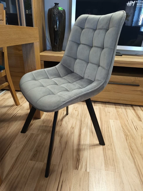 Krzesło tapicerowane velvet J265 szare (popielate)