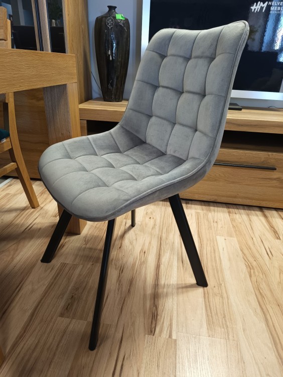Krzesło tapicerowane velvet J265 szare (popielate)