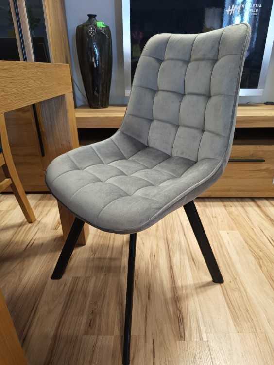 Krzesło tapicerowane velvet J265 szare (popielate) podobne do modelu K332 Halmar
