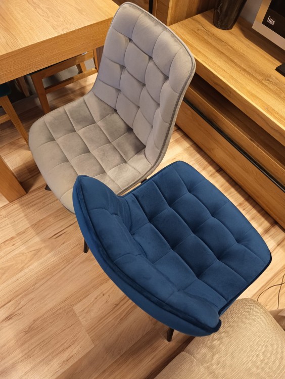 Krzesło tapicerowane velvet J265 szare (popielate)
