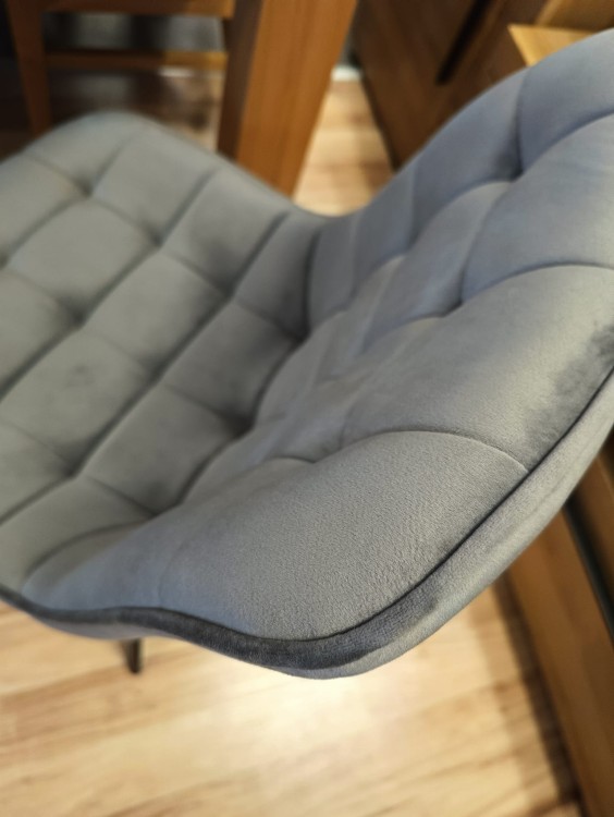 Krzesło tapicerowane velvet J265 szare (popielate)