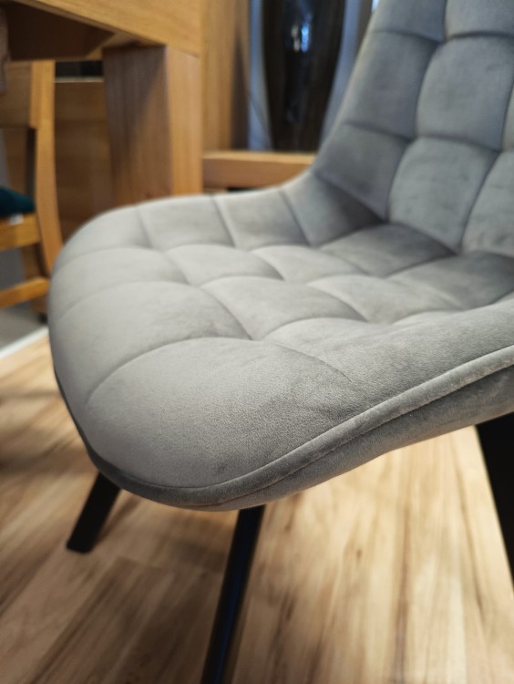 Krzesło tapicerowane velvet J265 szare (popielate)