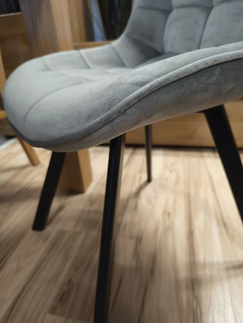 Krzesło tapicerowane velvet J265 szare (popielate)