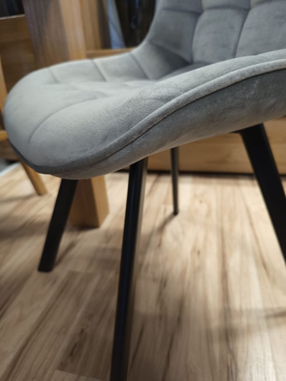 Krzesło tapicerowane velvet J265 szare (popielate)