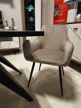 KRZESŁO APPLE VELVET CZARNY STELAŻ/C.BEŻ BLUVEL 40