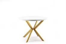 Okrągły stół EDDER rozkładany duży wybór kolorów / złoty stelaż