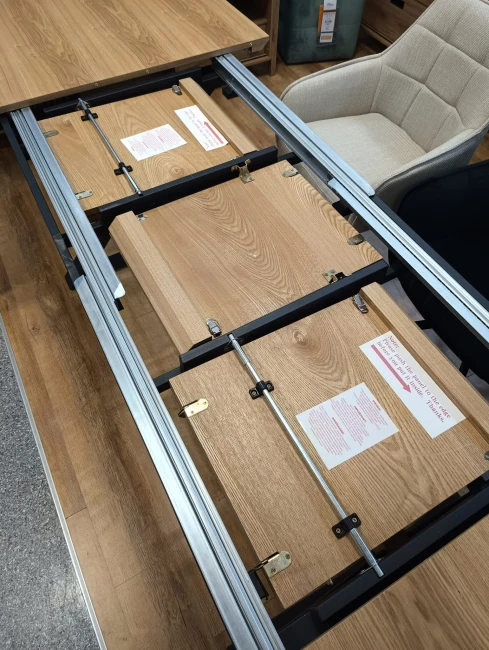 HENRY stół rozkładany, blat - naturalny, nogi - czarny