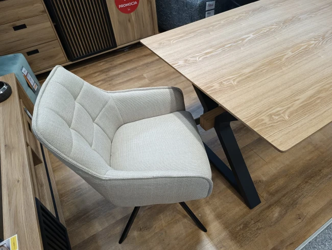 HENRY stół rozkładany, blat - naturalny, nogi - czarny