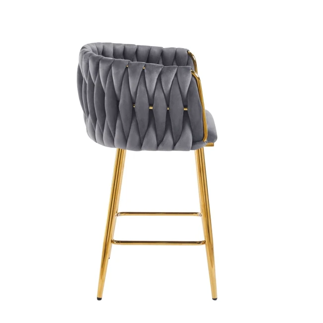 h7-fx gold designerski hoker pleciony szary na złotym stelażu Furnitex.jpg