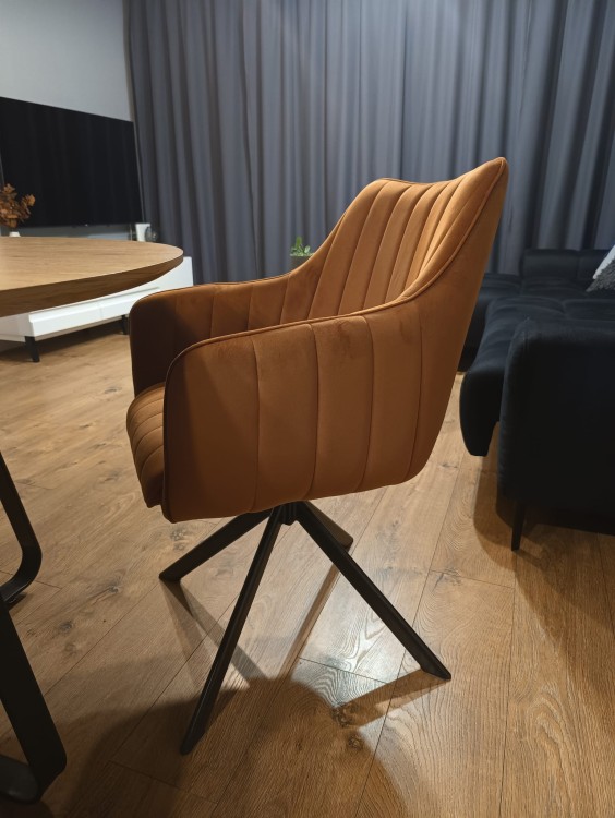 KRZESŁO OBROTOWE AZALIA VELVET CZARNY STELAŻ/CYNAMON BLUVEL 4215