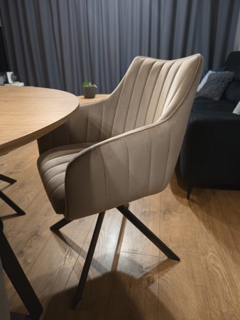 KRZESŁO OBROTOWE AZALIA VELVET CZARNY STELAŻ/CIEMNY BEŻ BLUVEL 40