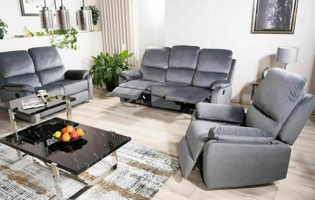 SOFA Z FUNKCJĄ RELAKS SPENCER 3 VELVET SZARY BLUVEL 14