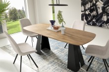 Owalny kwadratowy stół VIGO rozkładany duży wybór kolorów / czarny stelaż