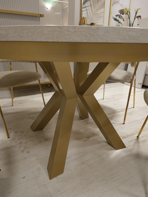 Okrągły stół NARVIC rozkładany duży wybór kolorów / złoty stelaż