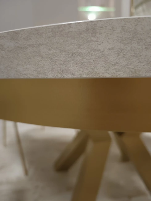 Okrągły stół NARVIC rozkładany duży wybór kolorów / złoty stelaż