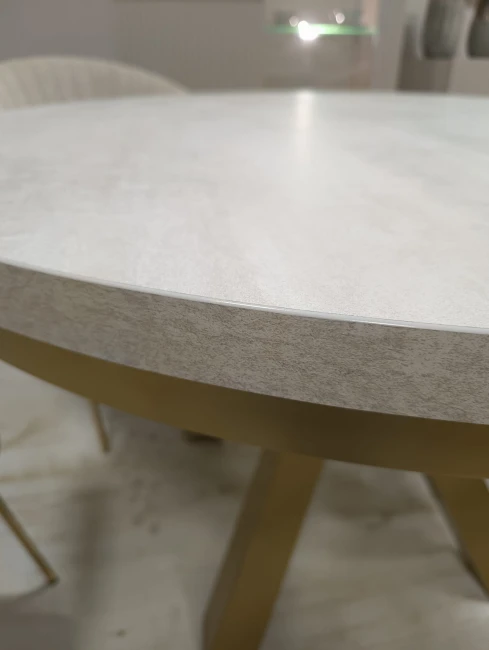 Okrągły stół NARVIC rozkładany duży wybór kolorów / złoty stelaż