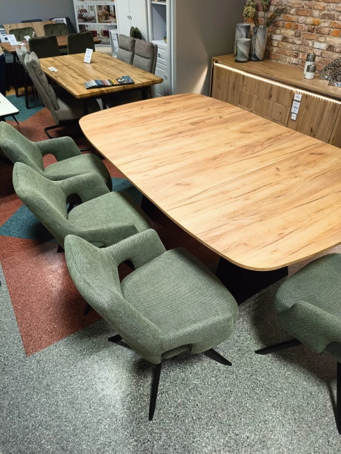 Owalny kwadratowy stół VIGO rozkładany duży wybór kolorów / czarny stelaż